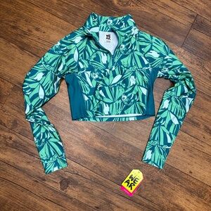 Zumba Fitness Teal Leaf Crop Top